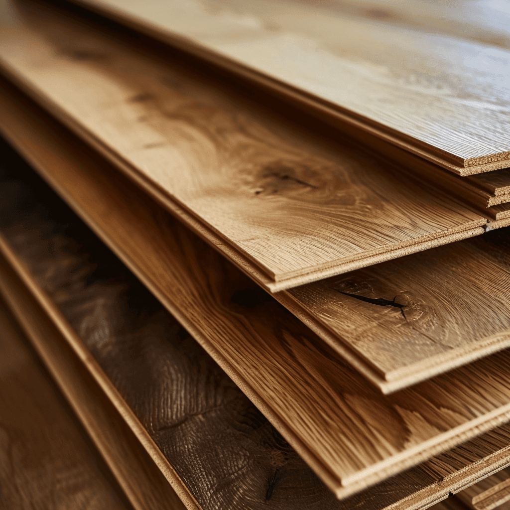 engineered hardwood stack, multiple wood species