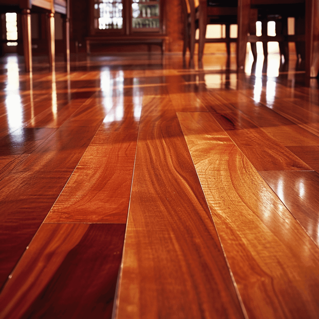 brazilian cherry wooden floors installed in a pub