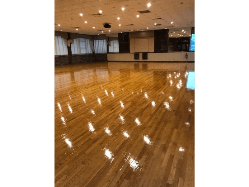 glossy wooden dance hall floor