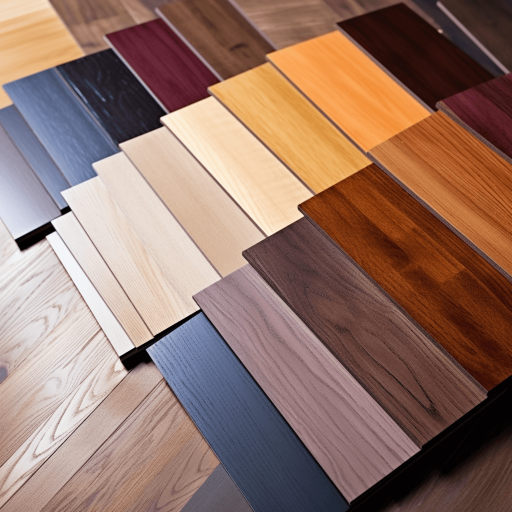 multiple different examples of wood staining options