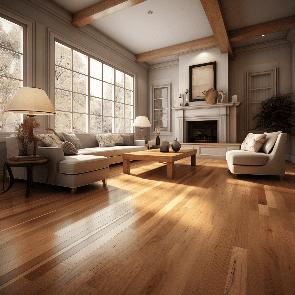 oak flooring install in a living room