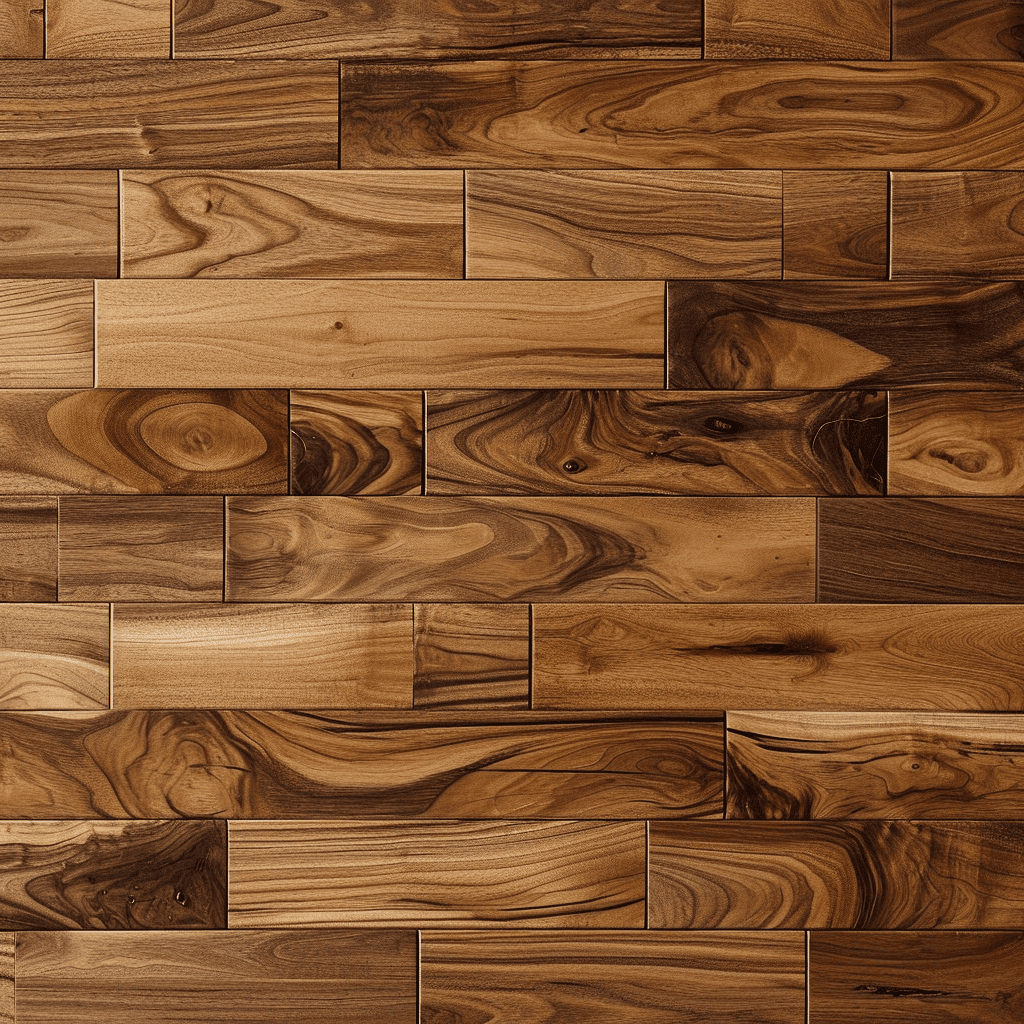 perfect wall installation of walnut wood flooring